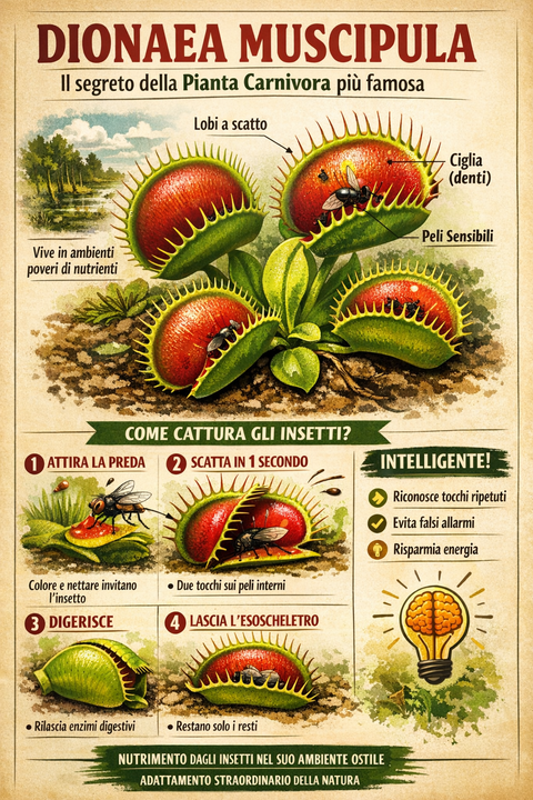 Dionaea muscipula: come funziona davvero la trappola della pianta carnivora più famosa